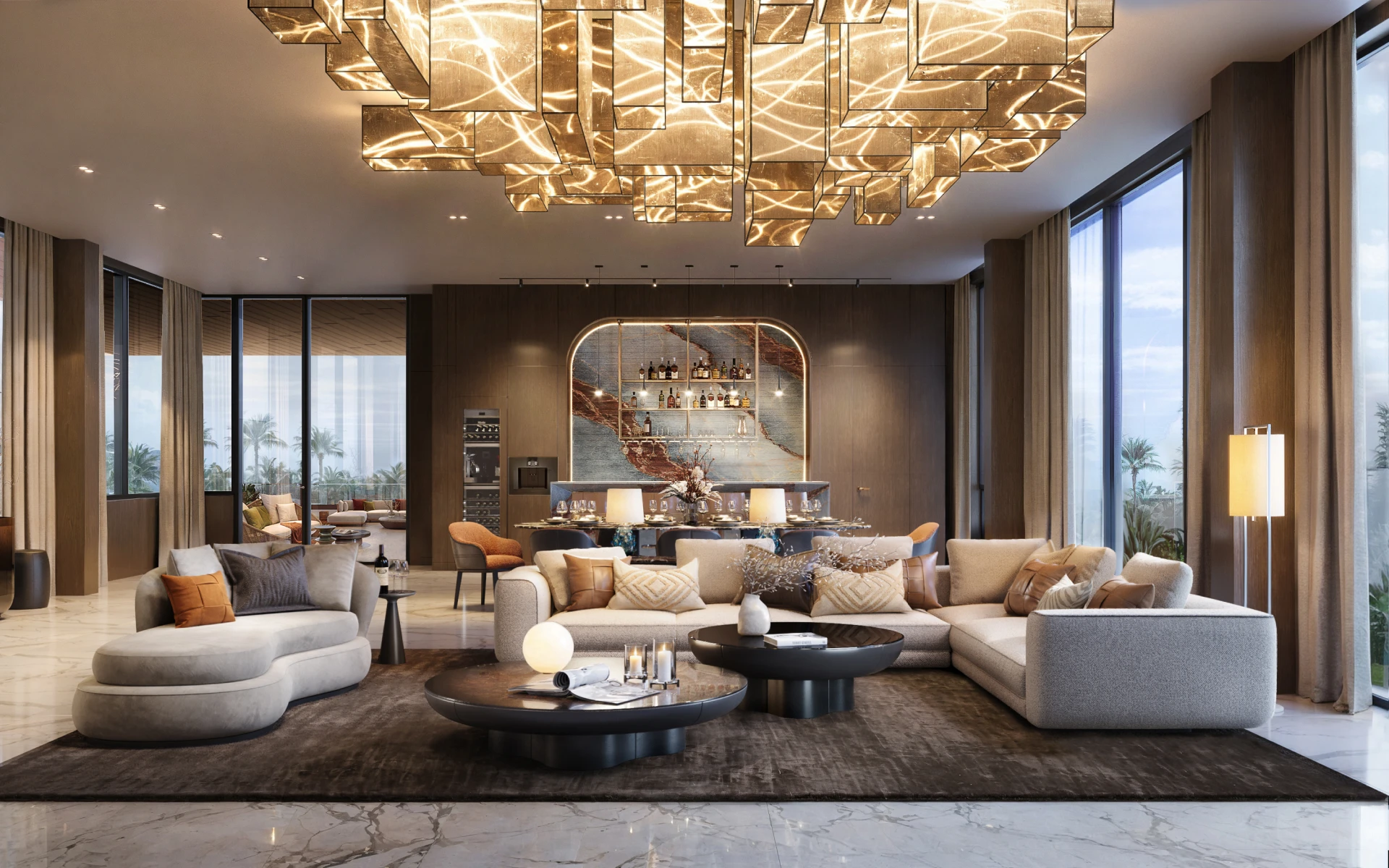 Итальянские диваны в пространствах: от лобби отелей до элитных ЖК