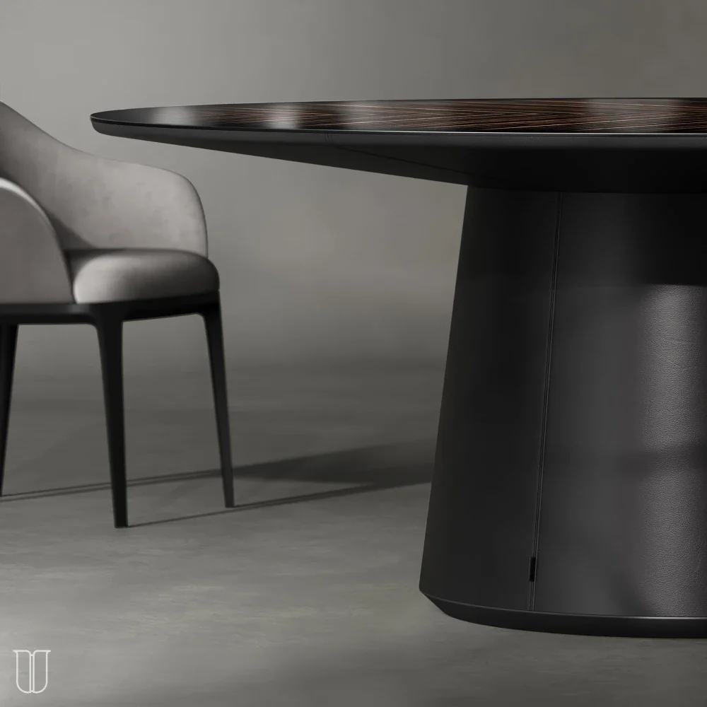 Poise table, Onyx Black, made of natural veneer