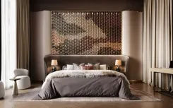 Bedside table Drum (500), Grey Amber