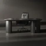 Office desk Petal, Ebony Wood 2