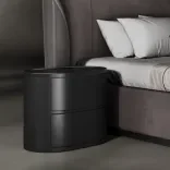 Bedside table Drum (700), Onyx Black 3