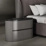 Bedside table Drum (900), Grey Amber 3