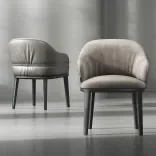 Chair Plisse Base, Beige Silk 1